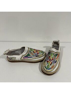 Genuine Leather Colorful Berber Handmade Babouche Slippers Size 6 Moroccan Style